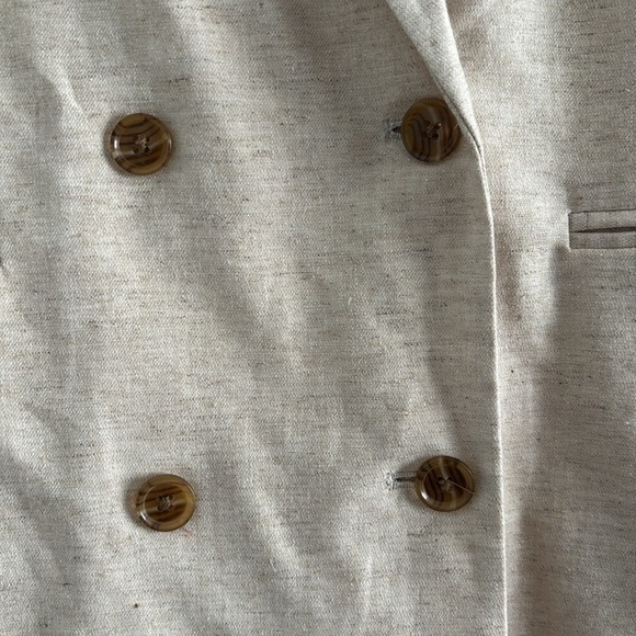 NWT! BANANA REPUBLIC Linen Blend Double Breasted Blazer, Size 4 - Picture 6 of 12